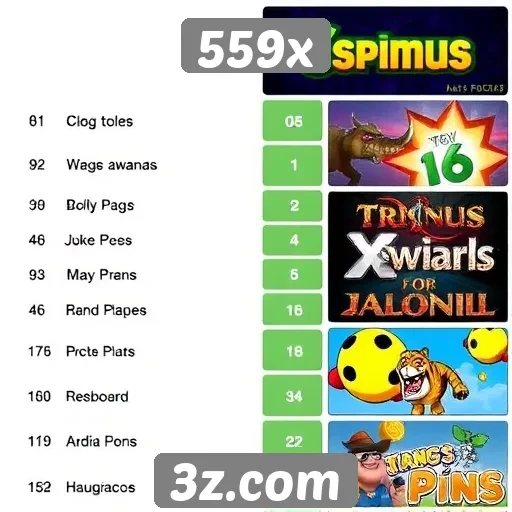 Avaliação de jogos populares disponíveis no 559x